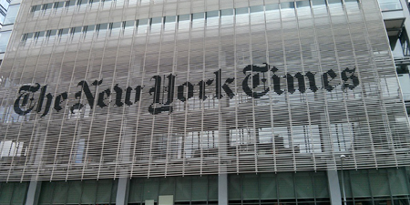 Blank space replaces New York Times article criticizing Pakistan Army